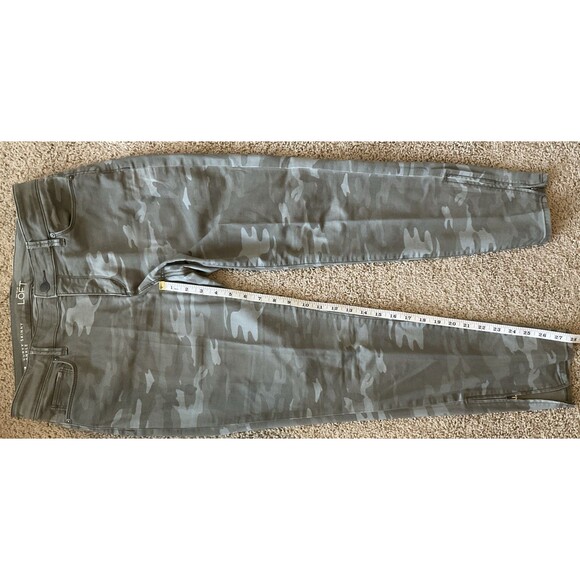 LOFT, Women’s, CURVY Skinny Zip Ankle Pants, Camo Colored, Size: 29/8 - Picture 4 of 5